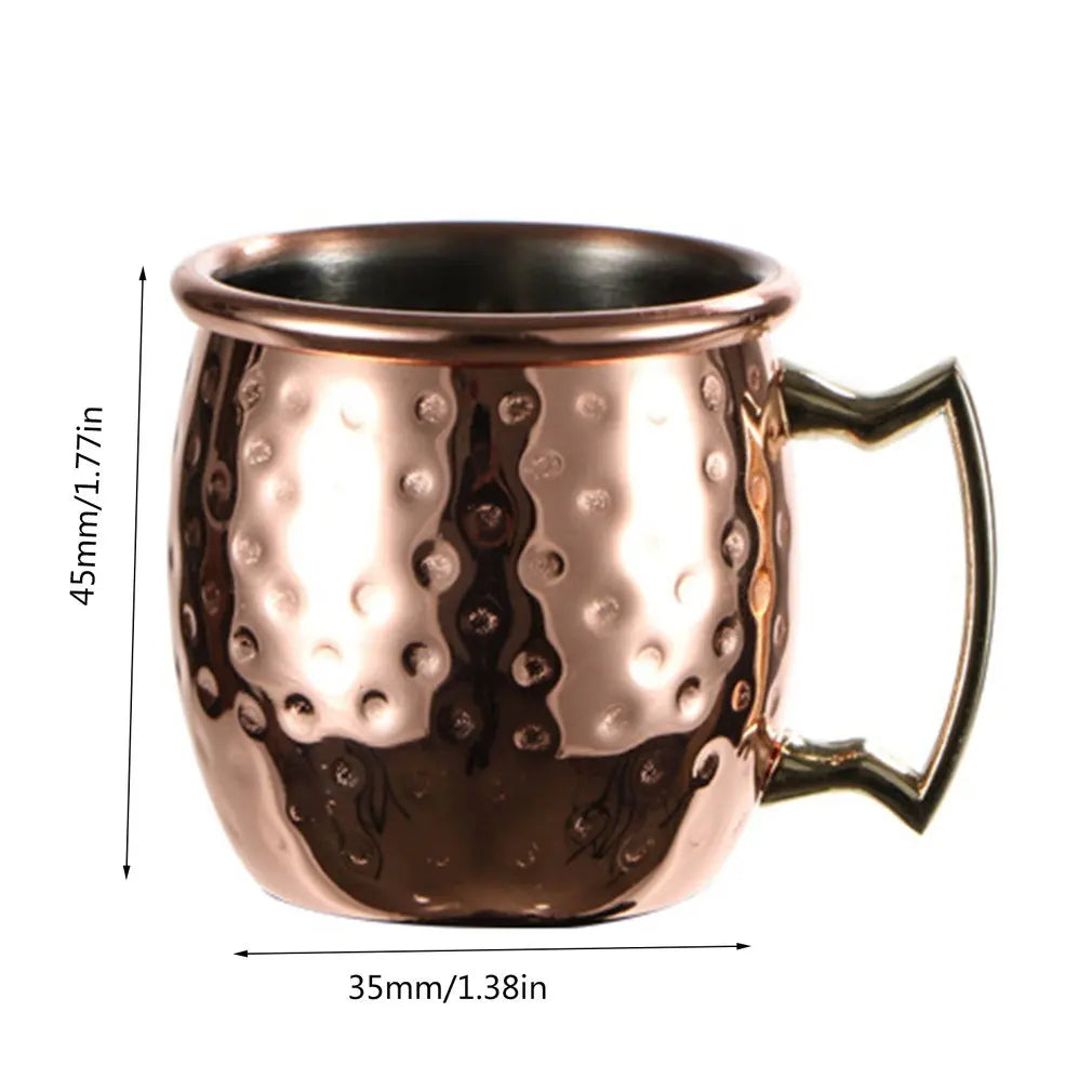 Hot 60Ml Moscow Mule Mug Stainless Steel Mugs Hammered Copper Plated Beer Cup Coffee Cup Bar Drinkware Copper Plated Travel Mug