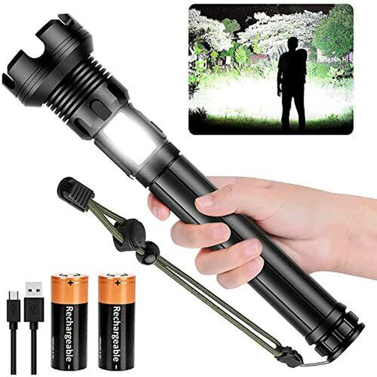 Led Rechargeable Tactical Flashlights 90000 High Lumens Xhp90 Brightest Led F...