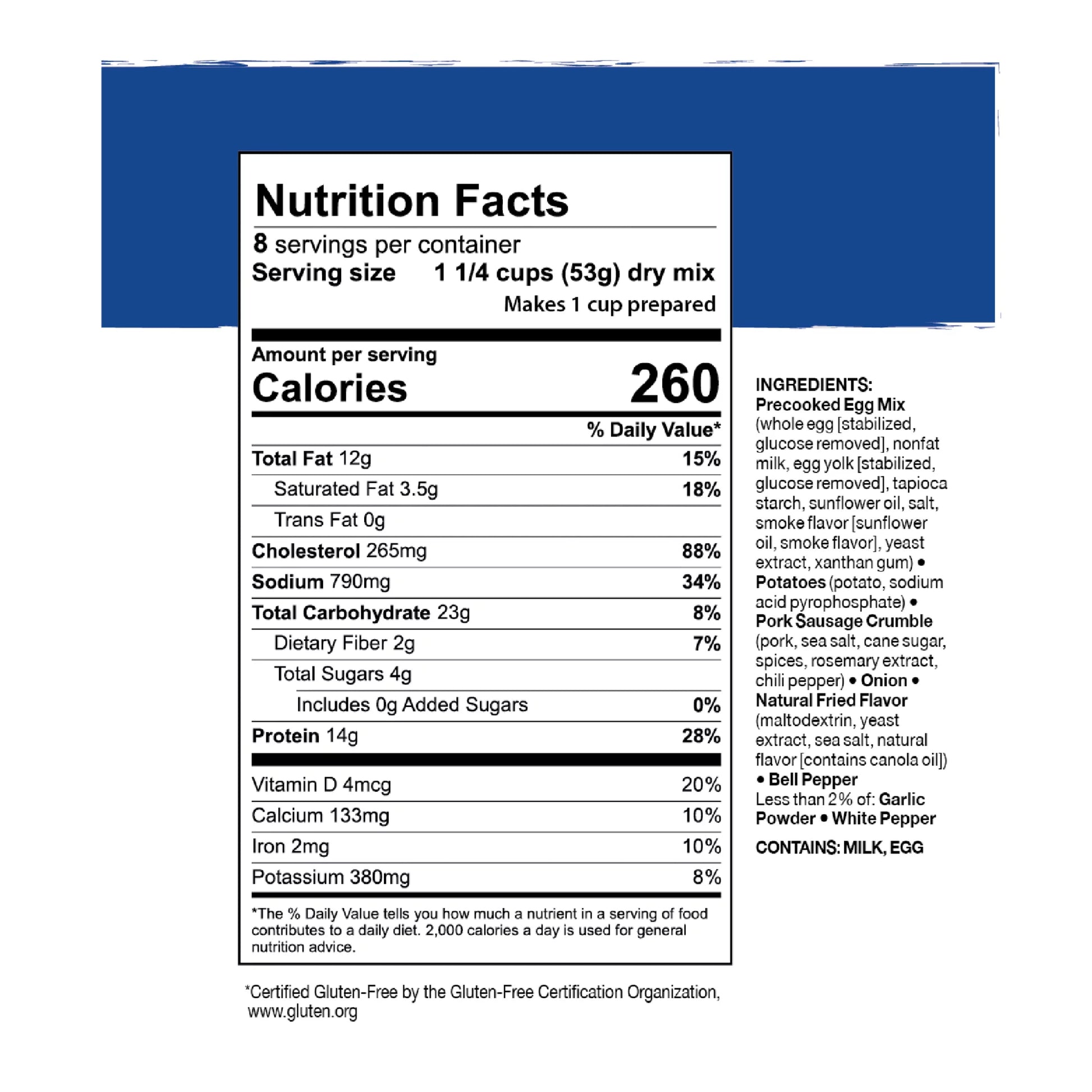 Breakfast Skillet #10 Can, Freeze-Dried Survival & Emergency Food, Gluten-Free, 8 Servings