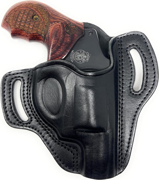 - OWB Leather Holster for S&W J Frame, for Ruger LCR and SP101, and Other 38 Special Snub Nose Revolvers up to 2.25" Barrel