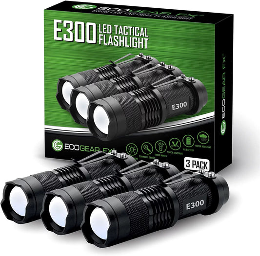 Small LED Flashlight - 3 Light Modes & Adjustable Zoom, Great Gift for Men (3 Pack)