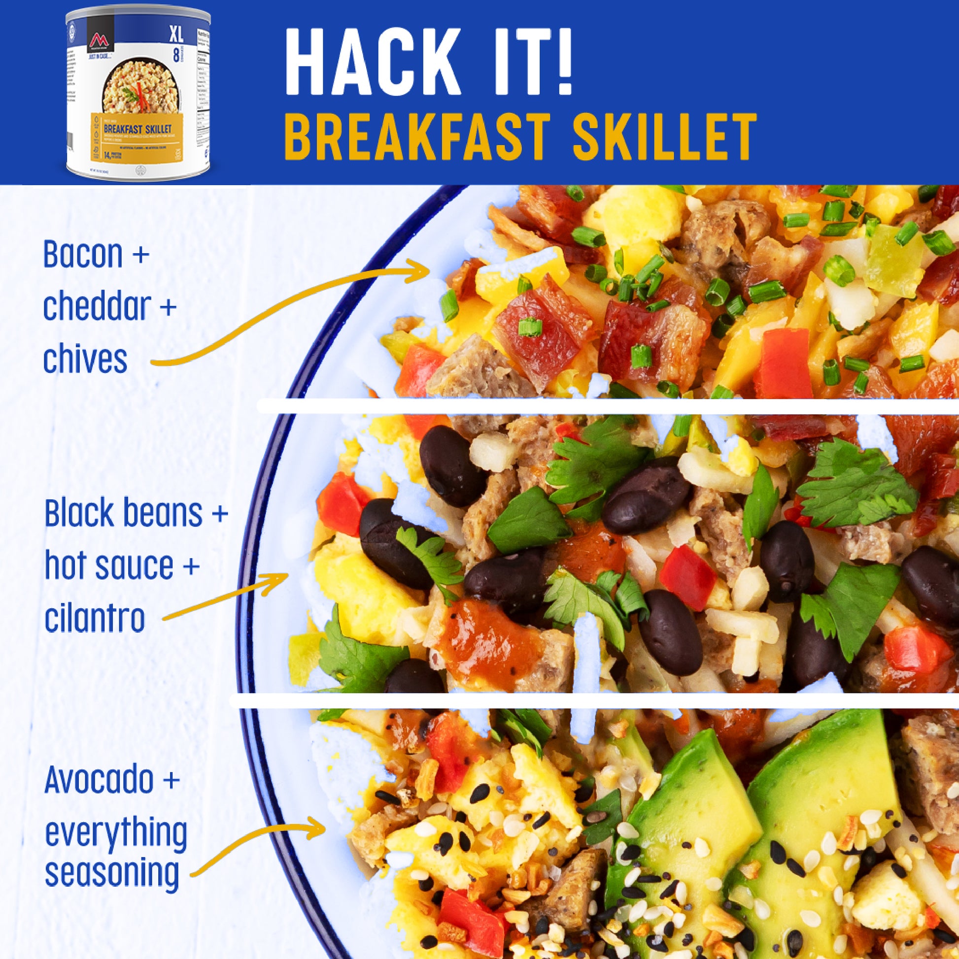 Breakfast Skillet #10 Can, Freeze-Dried Survival & Emergency Food, Gluten-Free, 8 Servings