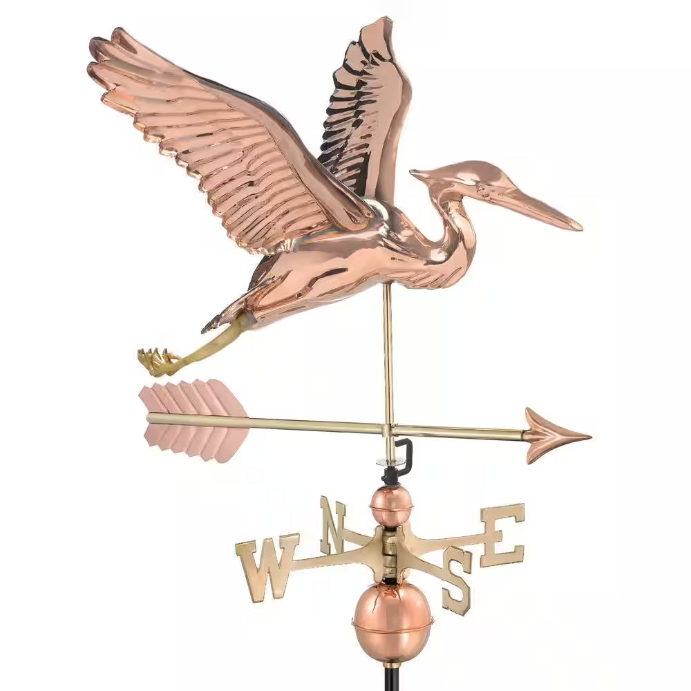 Blue Heron with Arrow Weathervane-Pure Copper