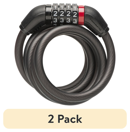 (2 Pack)  5 Ft. X 10Mm Combo Cable Bike Lock