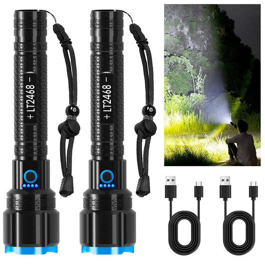 Rechargeable LED Flashlights High Lumen, 220,000 Lumens Super Bright Flashlig...