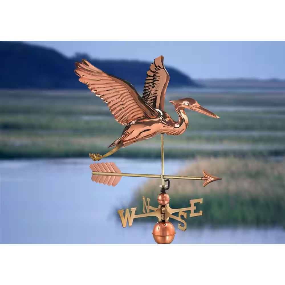 Blue Heron with Arrow Weathervane-Pure Copper