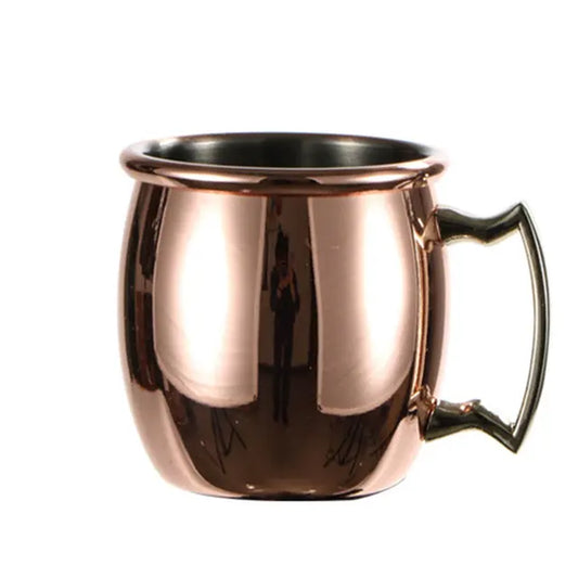 Hot 60Ml Moscow Mule Mug Stainless Steel Mugs Hammered Copper Plated Beer Cup Coffee Cup Bar Drinkware Copper Plated Travel Mug