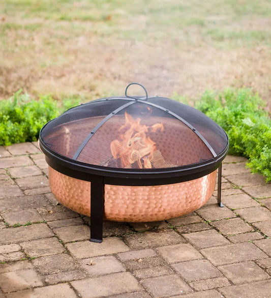 Wood Burning Copper Fire Pit, 30-Inch Diameter and 22-Inch Height