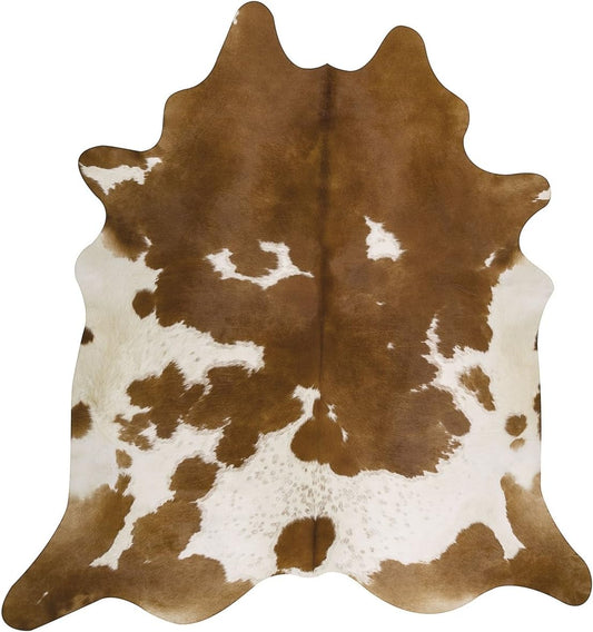 Pure Brown& White Superior Cowhides Rug 5X7Ft 150Cmx210Cm